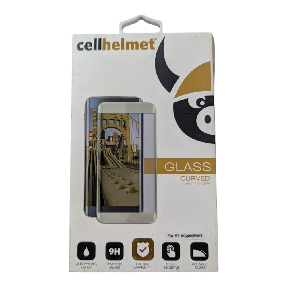 i2. CellHelmet Tempered Glass Screen Protector For Samsung Galaxy S7 Edge Silver
